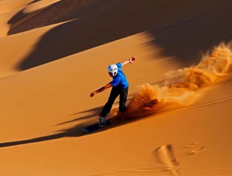 Doha : Inland Sea Desert Safari ,Camel Ride & Sandboarding - Sandboarding: The Fun Part After the Bumps