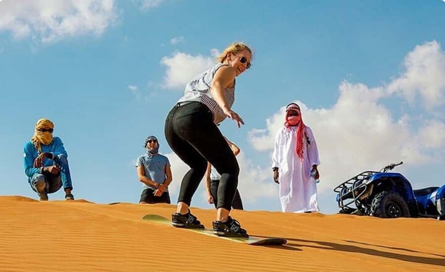 Doha : Inland Sea Desert Safari ,Camel Ride & Sandboarding - Included Drinks, English Guidance, and the Comfort Stuff That Adds Up