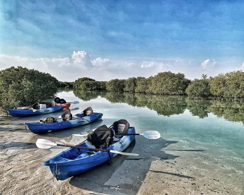 Doha: Private Purple Island Mangroves Kayaking Adventure - Purple Island photo stop and camp time before the kayaks