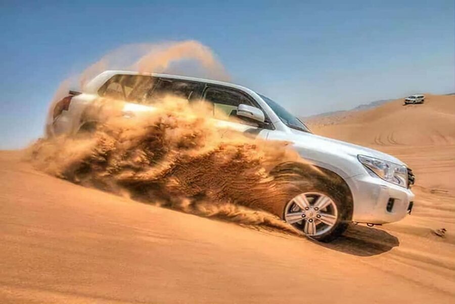 Doha Qatar : sealine adventure Camel Ride sandboard Sunset - What the Included A/C Land Cruiser Changes for You