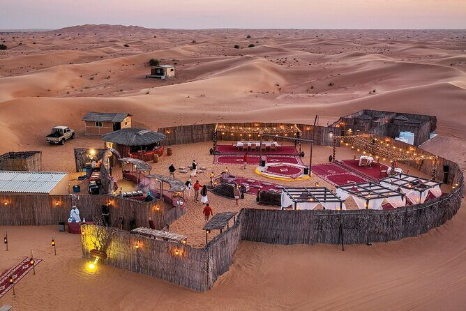 Full Day Desert Safari with Camp Access, Buffet Dinner,Camel Ride - Sealine Beach stop: tire deflation, rest breaks, then dune bashing