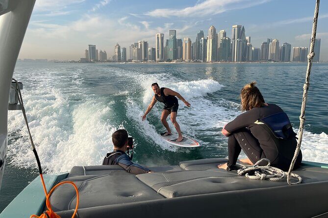 Private Wakesurfing or Wakeboarding along Doha's skyline - Doha Skyline Wakesurfing: Why This Feels So Different